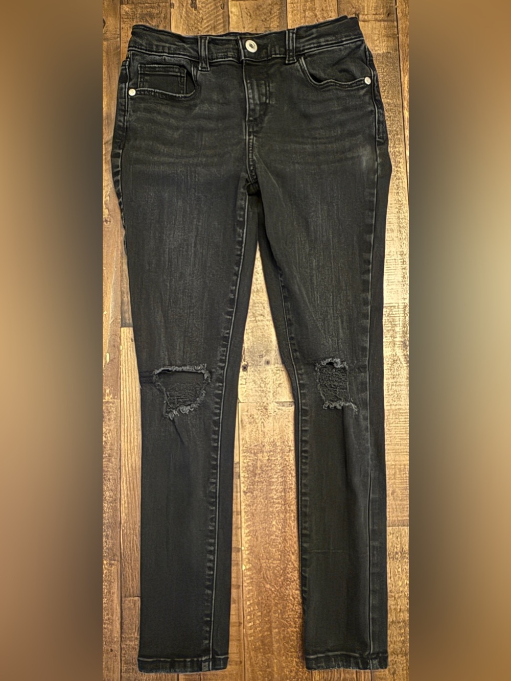 Art Class Girls Size 12 Black Distressed Skinny Jeans